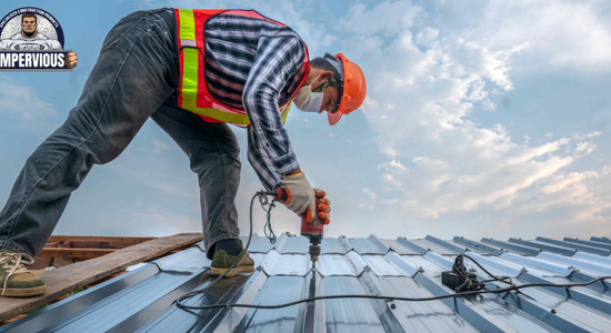 News - Metal roofing contractor securing roof fasteners during installation to help prevent water ingress and improve long-term roof performance.