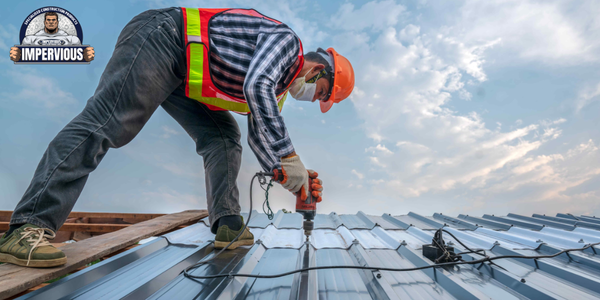 News - Metal roofing contractor securing roof fasteners during installation to help prevent water ingress and improve long-term roof performance.